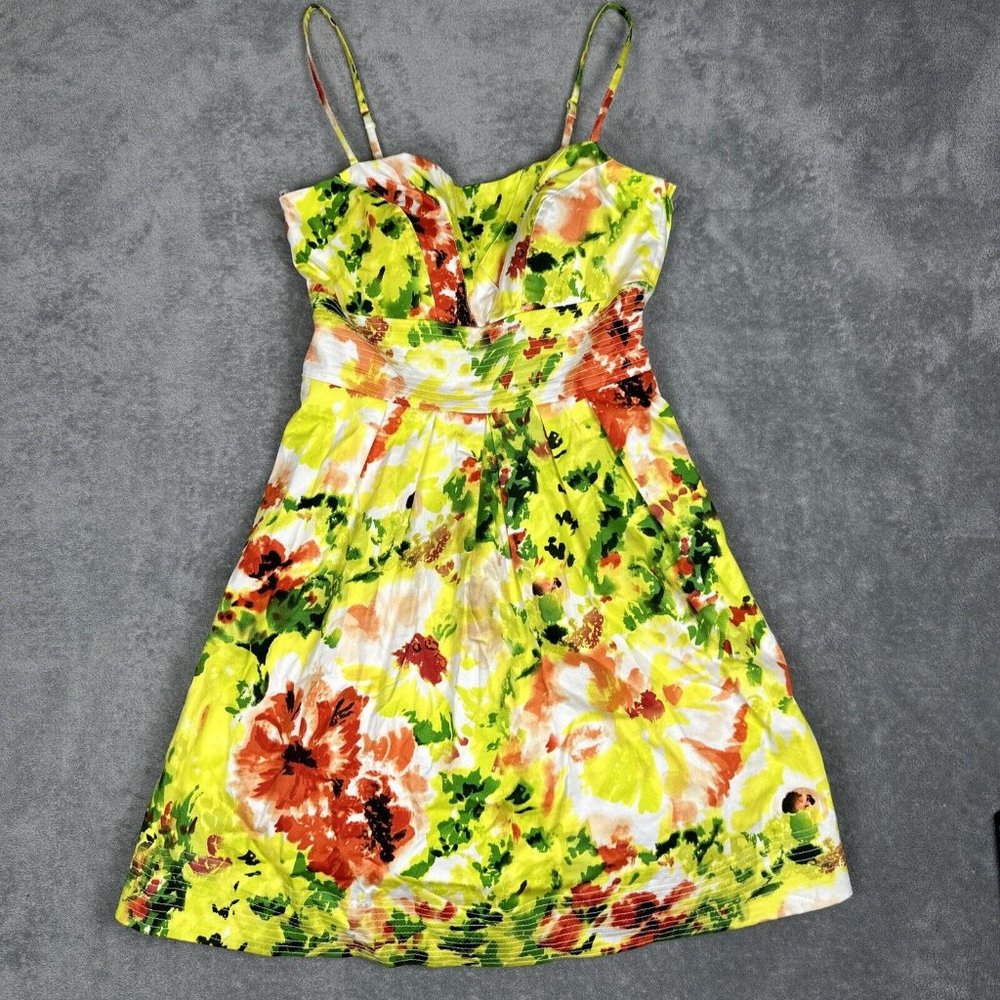 Xoxo Women's Size 5/6 Summer Floral‎ Tulle Spaghetti Straps Dress Multicolor